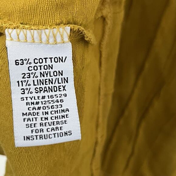 Habitat Steady Stream Linen Blend Tunic Top Size M Dijon Lagenlook Boho Artsy - Picture 7 of 7